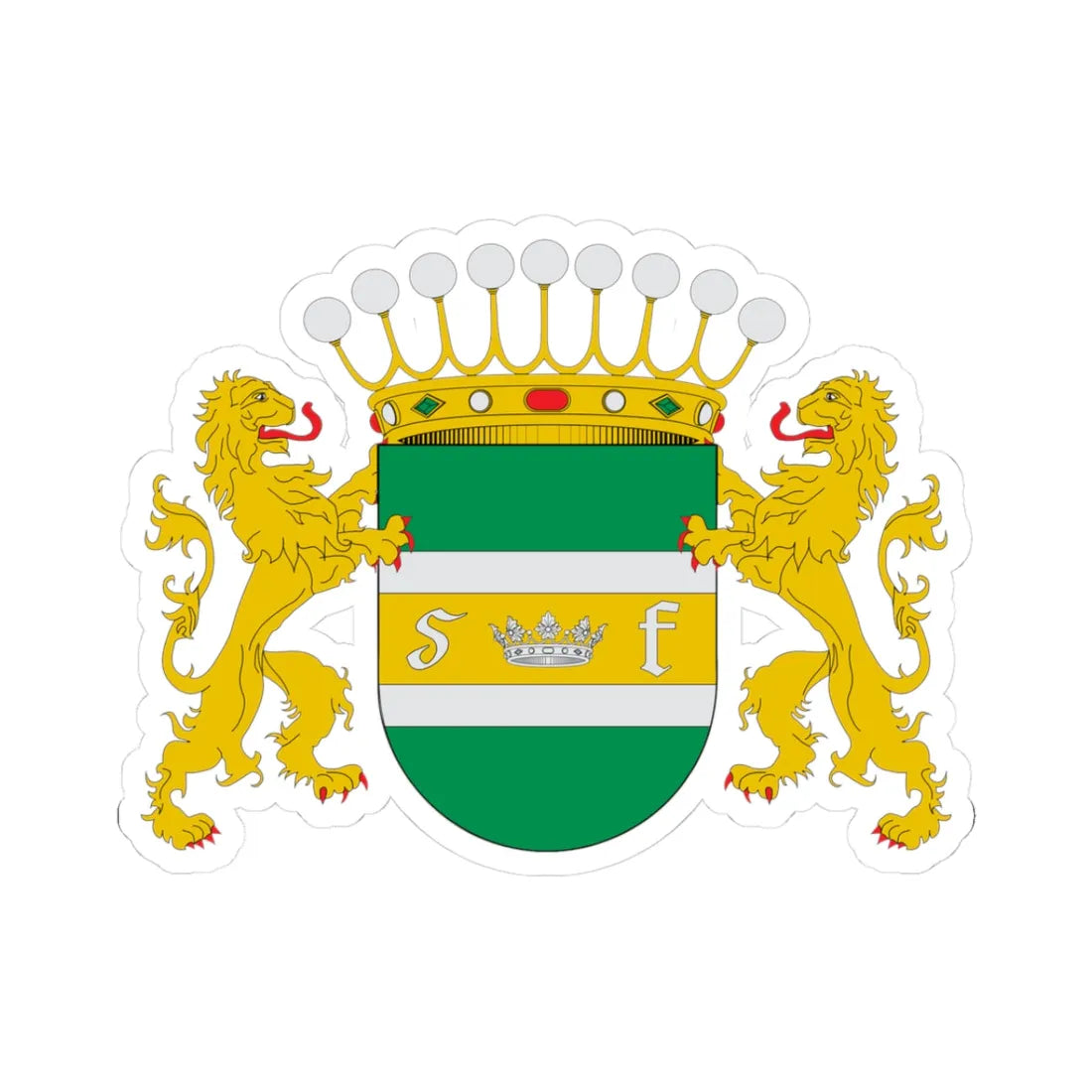 Escudo de San Fernando Chile (Chile) (Coat of Arms) STICKER Vinyl Kiss-Cut Decal 3 Inch White - The Sticker Space
