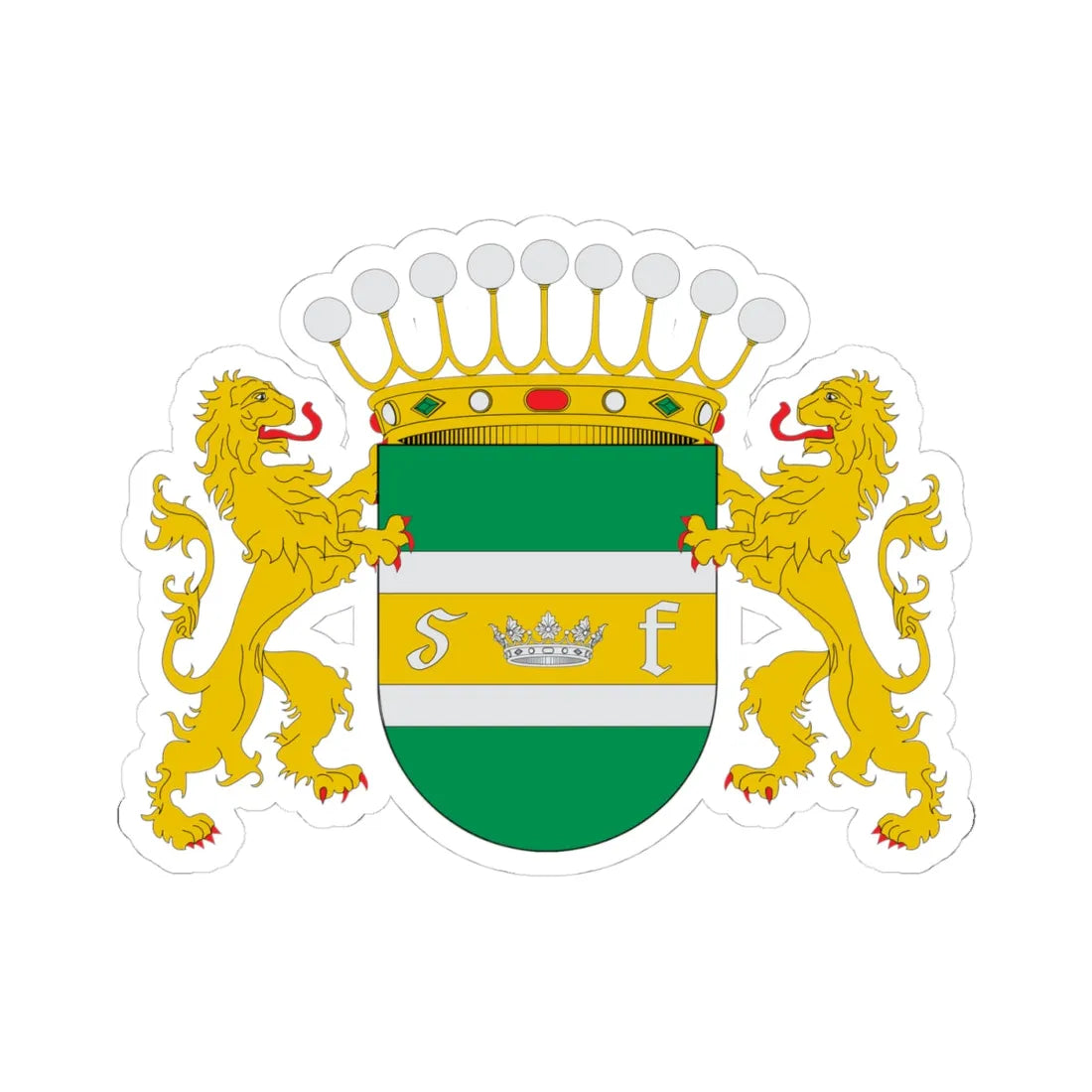 Escudo de San Fernando Chile (Chile) (Coat of Arms) STICKER Vinyl Kiss-Cut Decal 4 Inch White - The Sticker Space