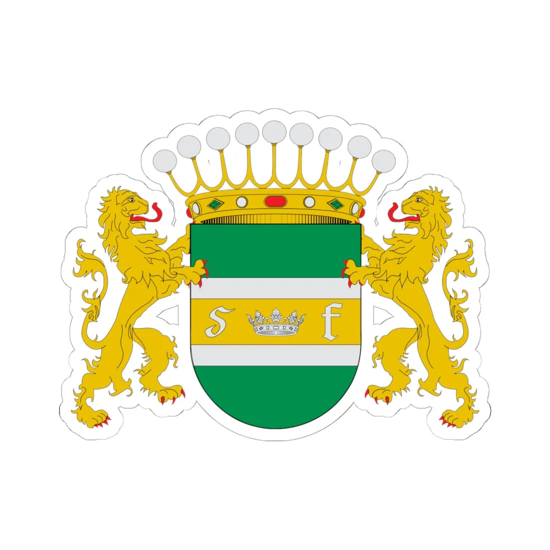 Escudo de San Fernando Chile (Chile) (Coat of Arms) STICKER Vinyl Kiss-Cut Decal 6 Inch White - The Sticker Space
