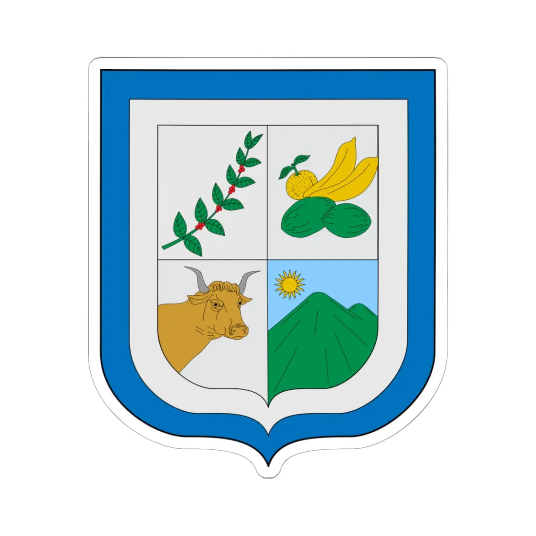 Escudo de San Francisco Cundinamarca (Colombia) (Coat of Arms) STICKER Vinyl Kiss-Cut Decal 6 Inch White - The Sticker Space