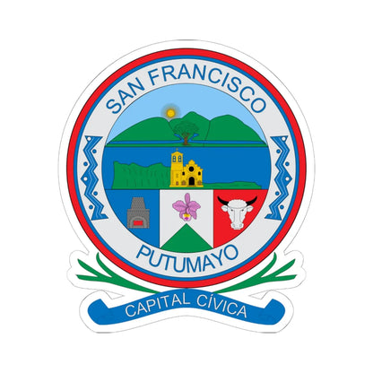Escudo de San Francisco Putumayo (Colombia) (Coat of Arms) STICKER Vinyl Kiss-Cut Decal 6 Inch White - The Sticker Space