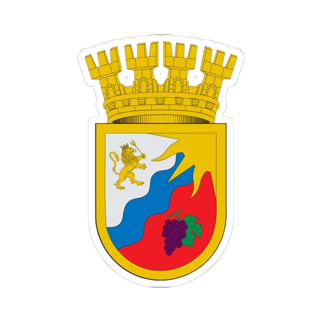 Escudo de San Javier Chile (Chile) (Coat of Arms) STICKER Vinyl Kiss-Cut Decal 4 Inch White - The Sticker Space