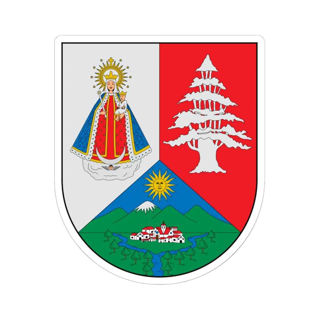 Escudo de San Jerónimo Antioquia (Colombia) (Coat of Arms) STICKER Vinyl Kiss-Cut Decal 6 Inch White - The Sticker Space