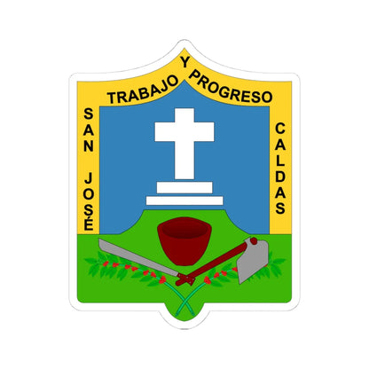 Escudo de San José - Caldas (Colombia) (Coat of Arms) STICKER Vinyl Kiss-Cut Decal 4 Inch White - The Sticker Space