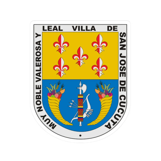 Escudo de San José de Cúcuta (Colombia) (Coat of Arms) STICKER Vinyl Kiss-Cut Decal 2 Inch White - The Sticker Space
