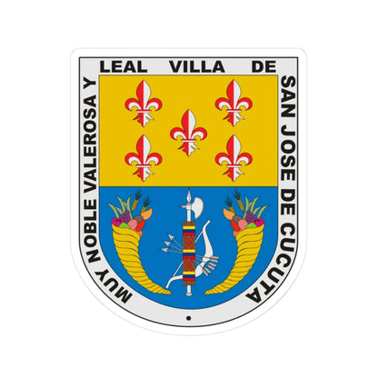 Escudo de San José de Cúcuta (Colombia) (Coat of Arms) STICKER Vinyl Kiss-Cut Decal 3 Inch White - The Sticker Space