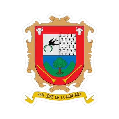 Escudo de San José de la Montaña (Colombia) (Coat of Arms) STICKER Vinyl Kiss-Cut Decal 3 Inch White - The Sticker Space