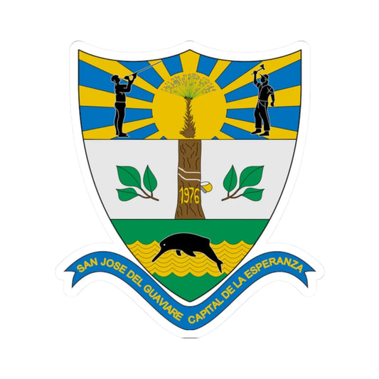 Escudo de San José del Guaviare (Colombia) (Coat of Arms) STICKER Vinyl Kiss-Cut Decal 2 Inch White - The Sticker Space