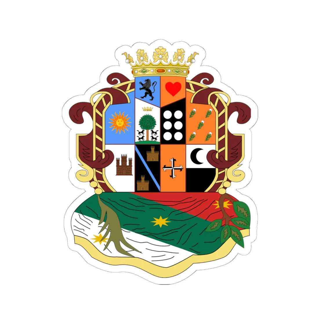 Escudo de San José Iturbide Guanajuato México (Mexico) (Coat of Arms) STICKER Vinyl Kiss-Cut Decal 6 Inch White - The Sticker Space