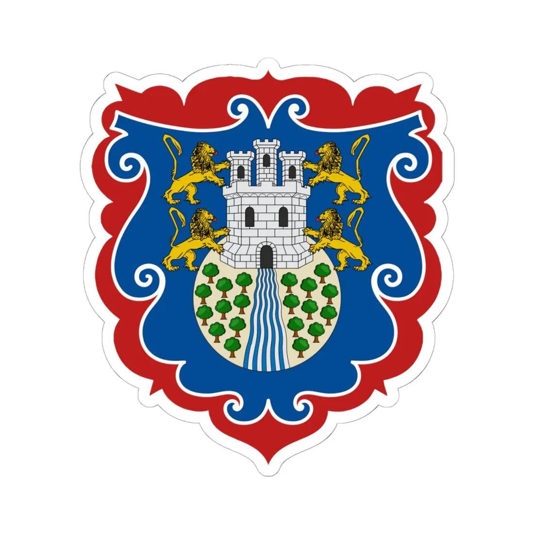 Escudo de San Juan de Pasto Nariño Alcaldía (Colombia) (Coat of Arms) STICKER Vinyl Kiss-Cut Decal 6 Inch White - The Sticker Space