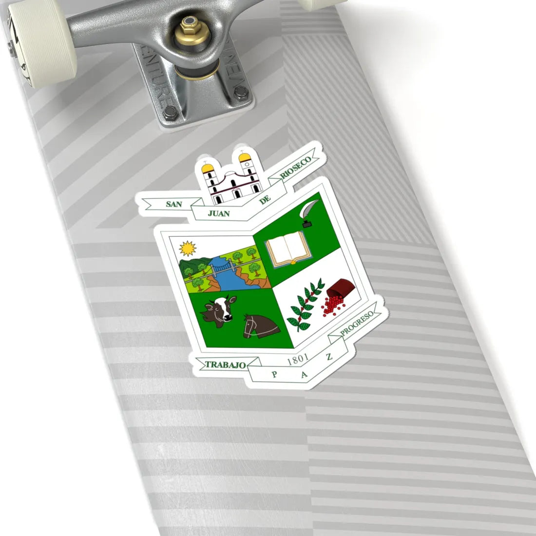 Escudo de San Juan de Rioseco - Cundinamarca (Colombia) (Coat of Arms) STICKER Vinyl Kiss-Cut Decal - The Sticker Space