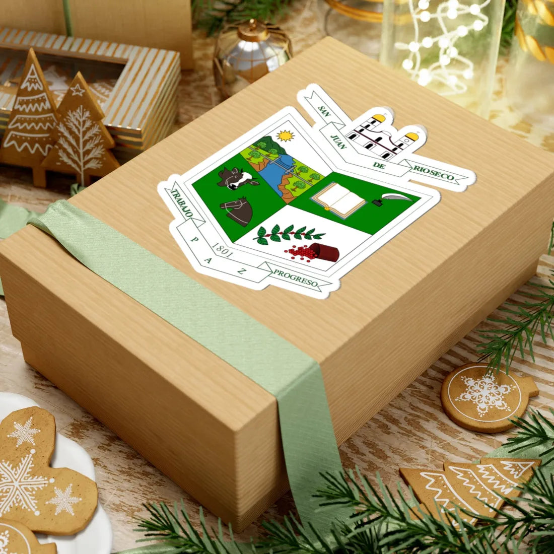 Escudo de San Juan de Rioseco - Cundinamarca (Colombia) (Coat of Arms) STICKER Vinyl Kiss-Cut Decal - The Sticker Space