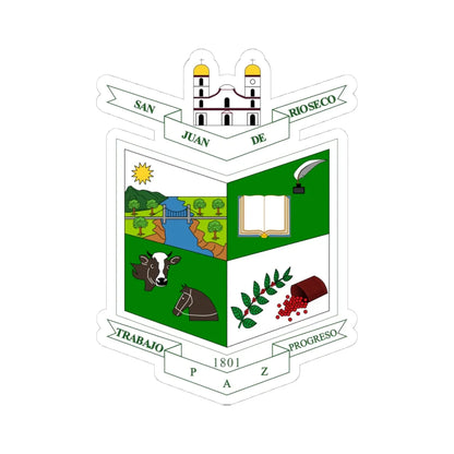 Escudo de San Juan de Rioseco - Cundinamarca (Colombia) (Coat of Arms) STICKER Vinyl Kiss-Cut Decal - The Sticker Space