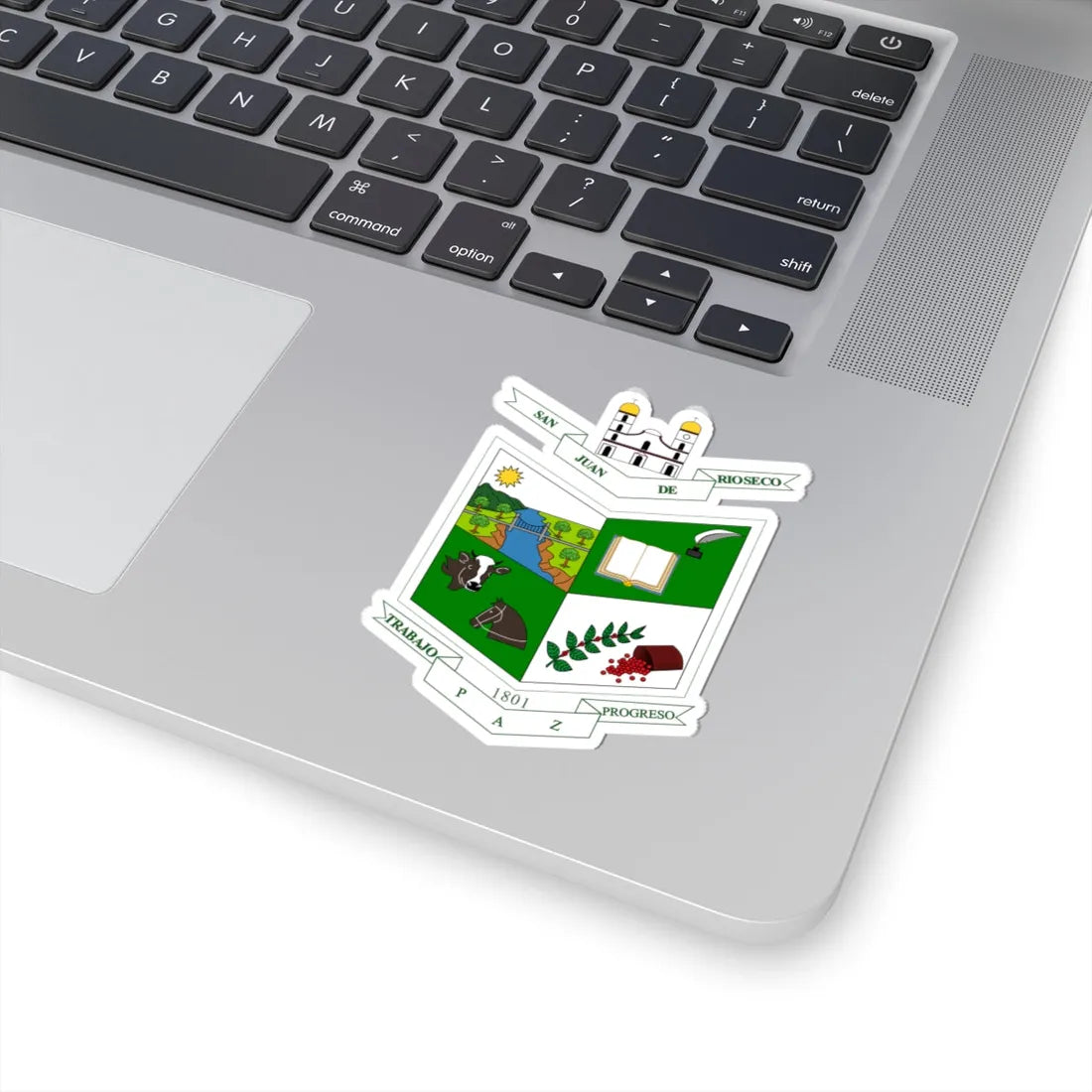 Escudo de San Juan de Rioseco - Cundinamarca (Colombia) (Coat of Arms) STICKER Vinyl Kiss-Cut Decal - The Sticker Space