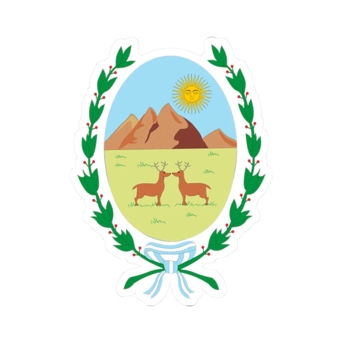 Escudo de San Luis (Argentina) (Coat of Arms) STICKER Vinyl Kiss-Cut Decal 2 Inch White - The Sticker Space