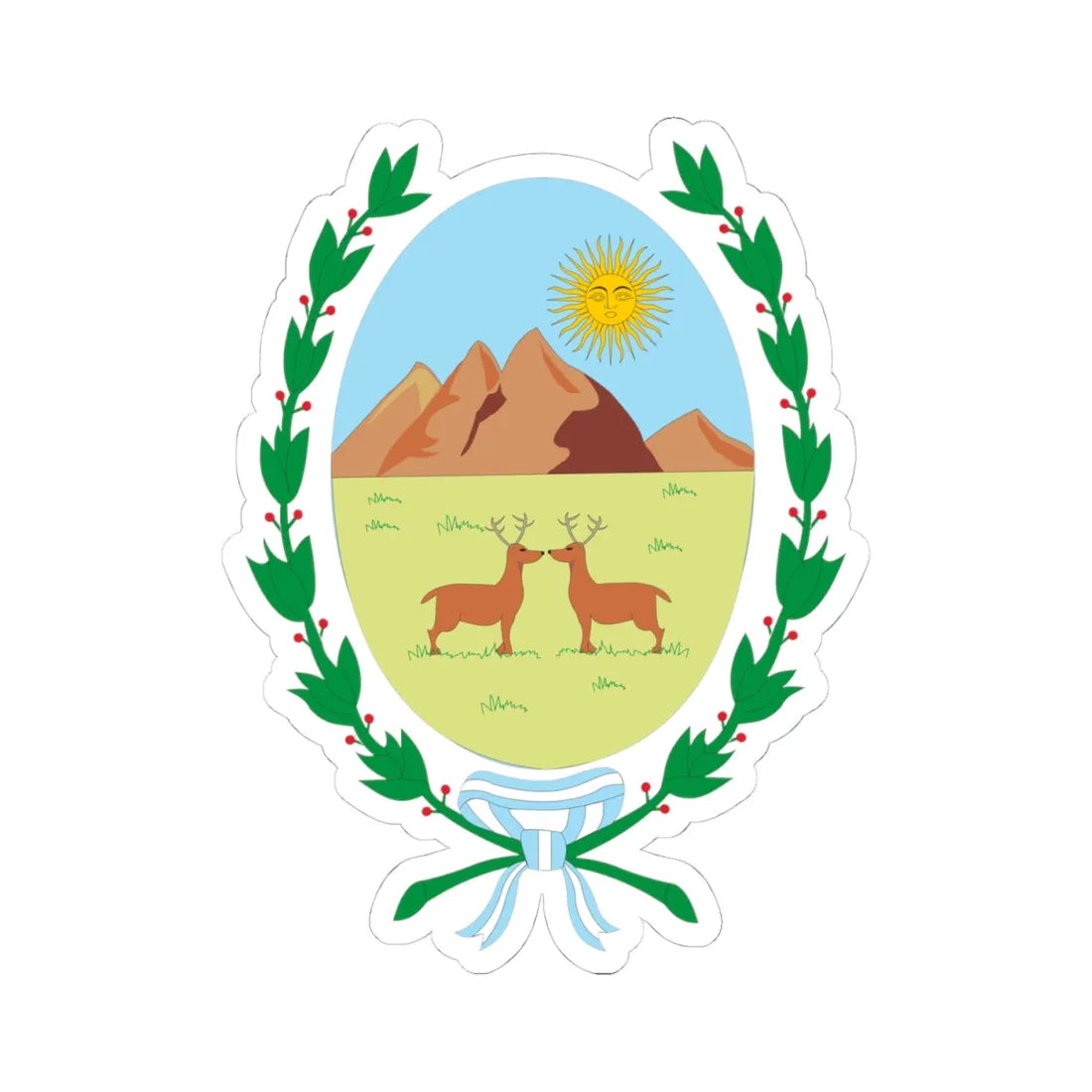 Escudo de San Luis (Argentina) (Coat of Arms) STICKER Vinyl Kiss-Cut Decal 4 Inch White - The Sticker Space