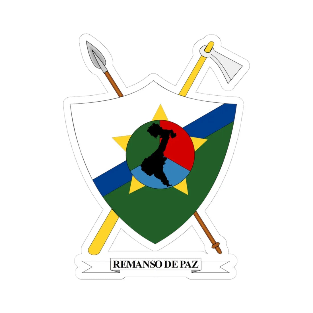 Escudo de San Luis - Tolima (Colombia) (Coat of Arms) STICKER Vinyl Kiss-Cut Decal 4 Inch White - The Sticker Space