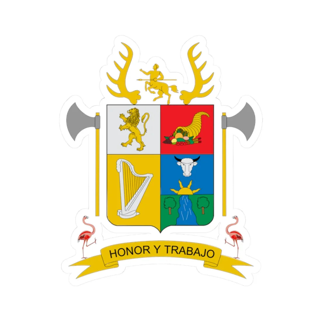 Escudo de San Martín Meta (Colombia) (Coat of Arms) STICKER Vinyl Kiss-Cut Decal 2 Inch White - The Sticker Space