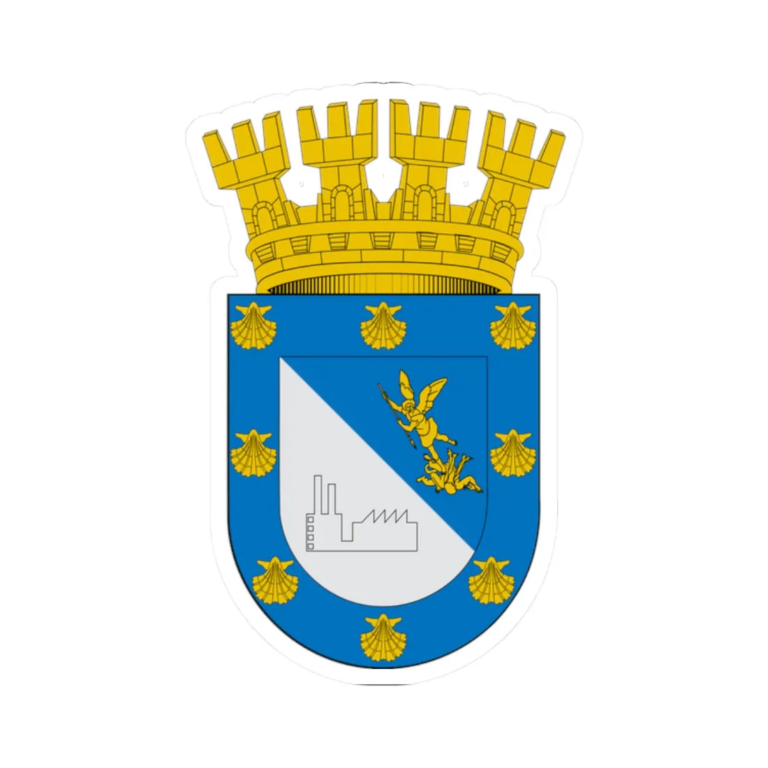 Escudo de San Miguel Chile (Chile) (Coat of Arms) STICKER Vinyl Kiss-Cut Decal 2 Inch White - The Sticker Space