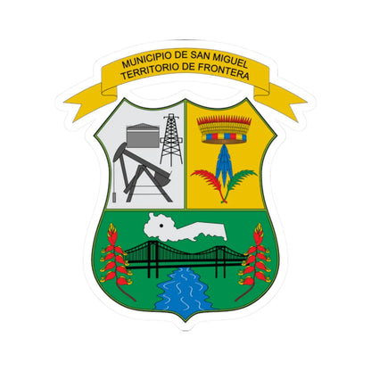 Escudo de San Miguel-La Dorada (Colombia) (Coat of Arms) STICKER Vinyl Kiss-Cut Decal 2 Inch White - The Sticker Space