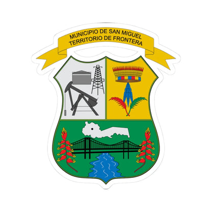 Escudo de San Miguel-La Dorada (Colombia) (Coat of Arms) STICKER Vinyl Kiss-Cut Decal 3 Inch White - The Sticker Space