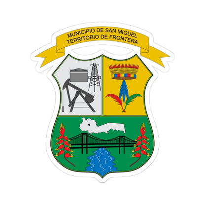 Escudo de San Miguel-La Dorada (Colombia) (Coat of Arms) STICKER Vinyl Kiss-Cut Decal 4 Inch White - The Sticker Space