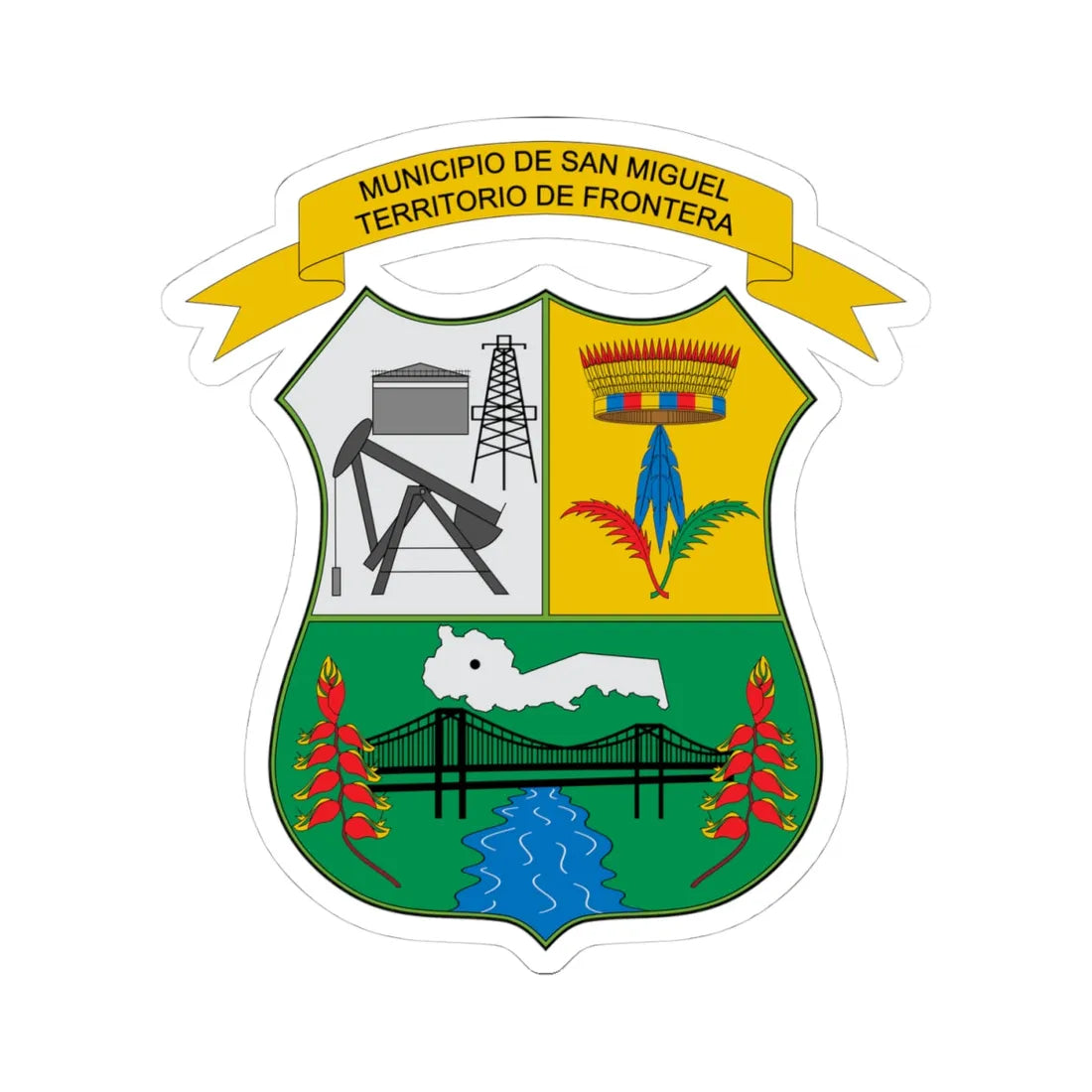 Escudo de San Miguel-La Dorada (Colombia) (Coat of Arms) STICKER Vinyl Kiss-Cut Decal - The Sticker Space