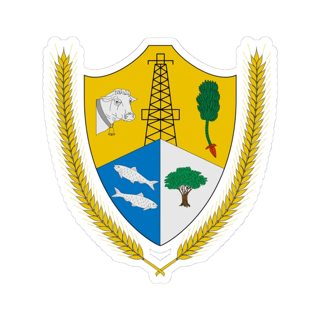 Escudo de San Pablo Bolívar (Colombia) (Coat of Arms) STICKER Vinyl Kiss-Cut Decal 4 Inch White - The Sticker Space