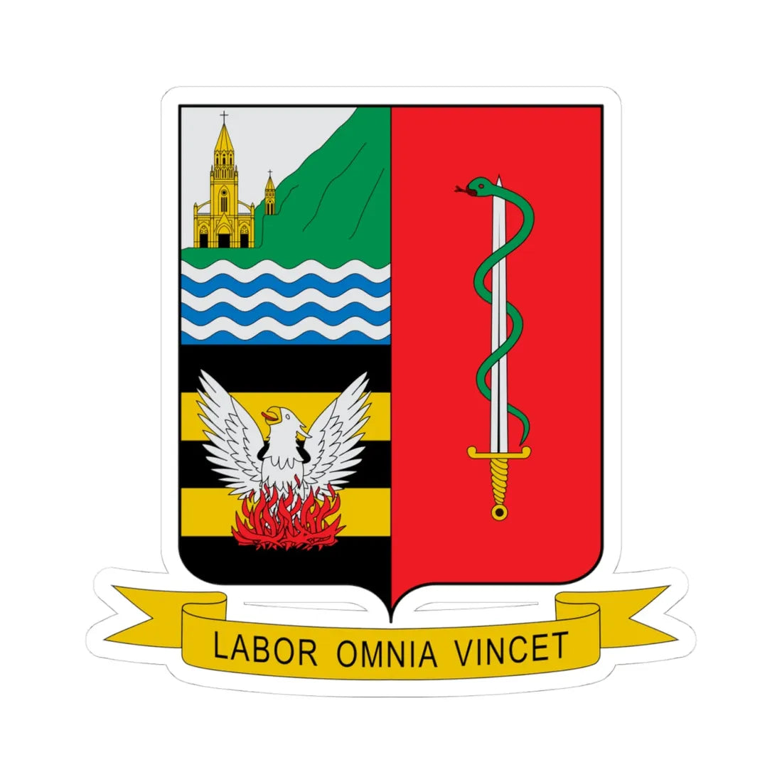 Escudo de San Pablo-Nariño (Colombia) (Coat of Arms) STICKER Vinyl Kiss-Cut Decal 4 Inch White - The Sticker Space