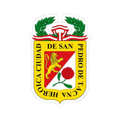 Escudo de San Pedro de Tacna (Peru) (Coat of Arms) STICKER Vinyl Kiss-Cut Decal 6 Inch White - The Sticker Space