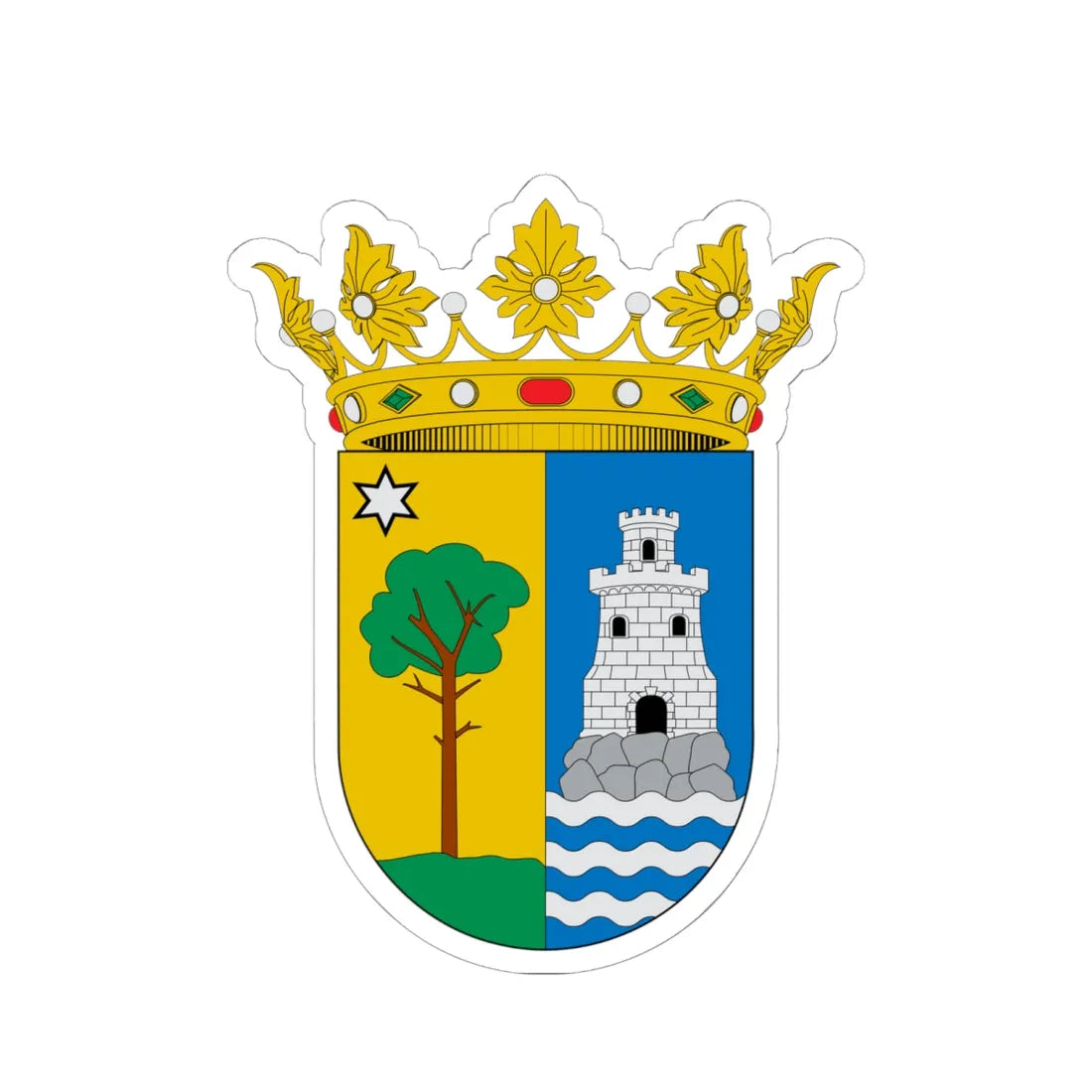Escudo de San Pedro del Pinatar (Spain) (Coat of Arms) STICKER Vinyl Kiss-Cut Decal 6 Inch White - The Sticker Space