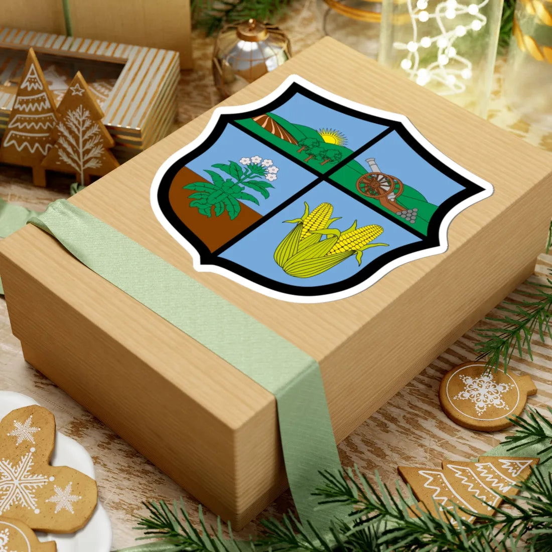 Escudo de San Pedro Valle (Colombia) (Coat of Arms) STICKER Vinyl Kiss-Cut Decal - The Sticker Space