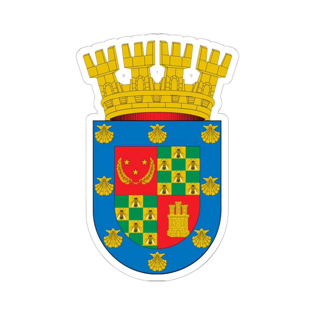 Escudo de San Ramón (Chile) (Coat of Arms) STICKER Vinyl Kiss-Cut Decal 6 Inch White - The Sticker Space