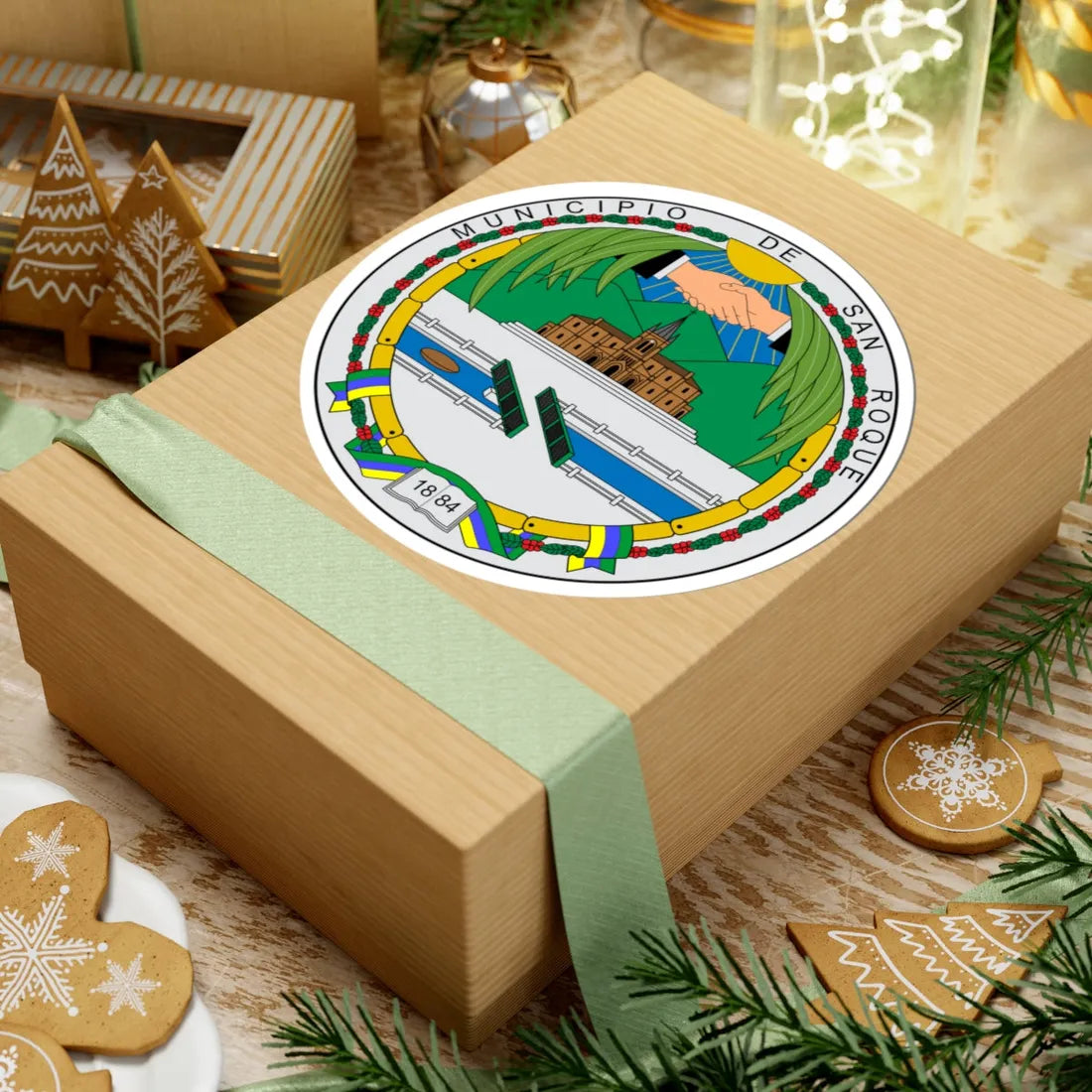 Escudo de San Roque Antioquia (Colombia) (Coat of Arms) STICKER Vinyl Kiss-Cut Decal - The Sticker Space