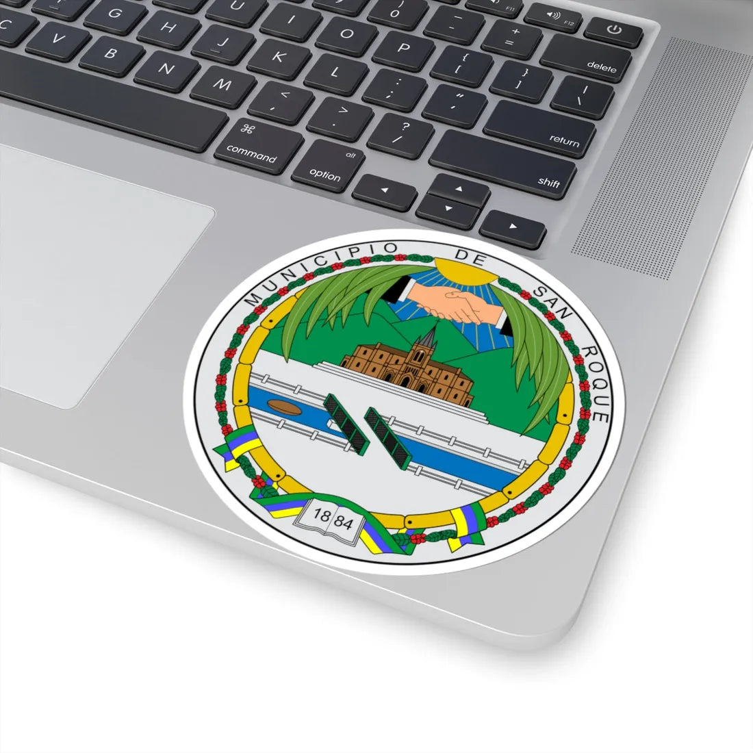 Escudo de San Roque Antioquia (Colombia) (Coat of Arms) STICKER Vinyl Kiss-Cut Decal - The Sticker Space