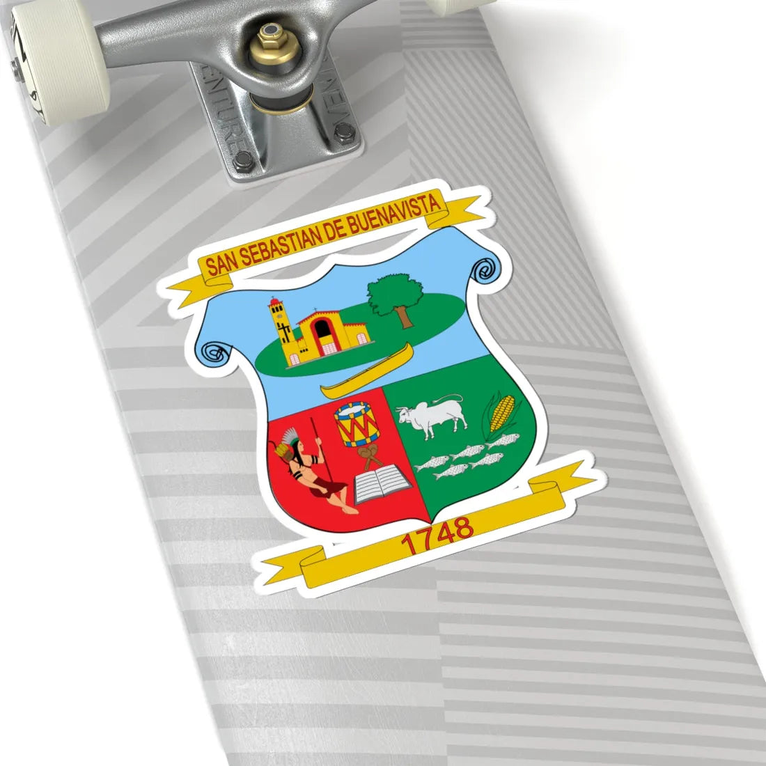 Escudo de San Sebastián de Buenavista Magdalena (Colombia) (Coat of Arms) STICKER Vinyl Kiss-Cut Decal - The Sticker Space