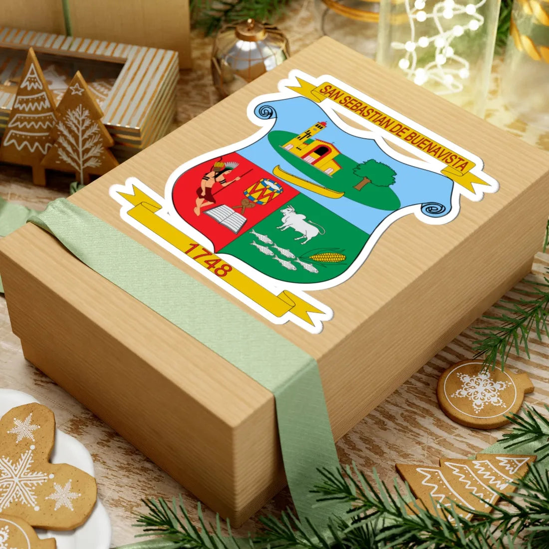 Escudo de San Sebastián de Buenavista Magdalena (Colombia) (Coat of Arms) STICKER Vinyl Kiss-Cut Decal - The Sticker Space