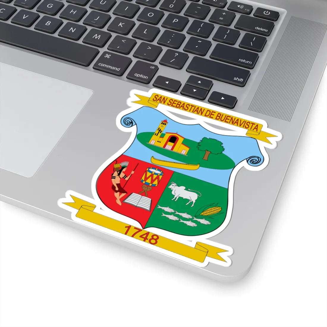 Escudo de San Sebastián de Buenavista Magdalena (Colombia) (Coat of Arms) STICKER Vinyl Kiss-Cut Decal - The Sticker Space