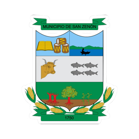 Escudo de San Zenón Magdalena (Colombia) (Coat of Arms) STICKER Vinyl Kiss-Cut Decal 2 Inch White - The Sticker Space