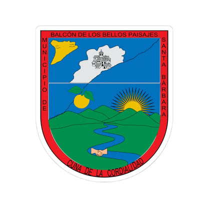Escudo de Santa Bárbara Antioquia (Colombia) (Coat of Arms) STICKER Vinyl Kiss-Cut Decal 4 Inch White - The Sticker Space
