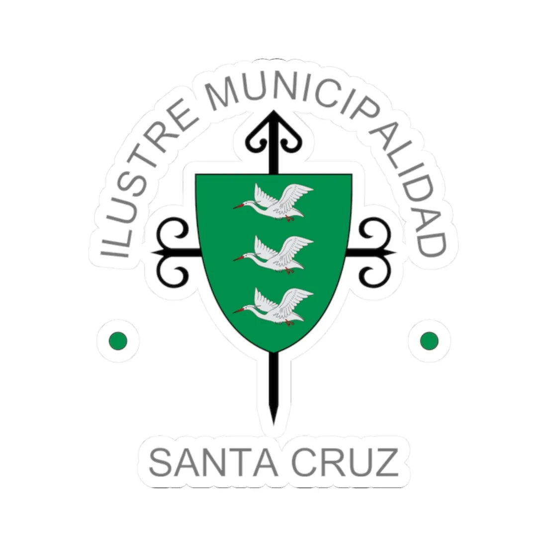 Escudo de Santa Cruz Chile (Chile) (Coat of Arms) STICKER Vinyl Kiss-Cut Decal 2 Inch White - The Sticker Space