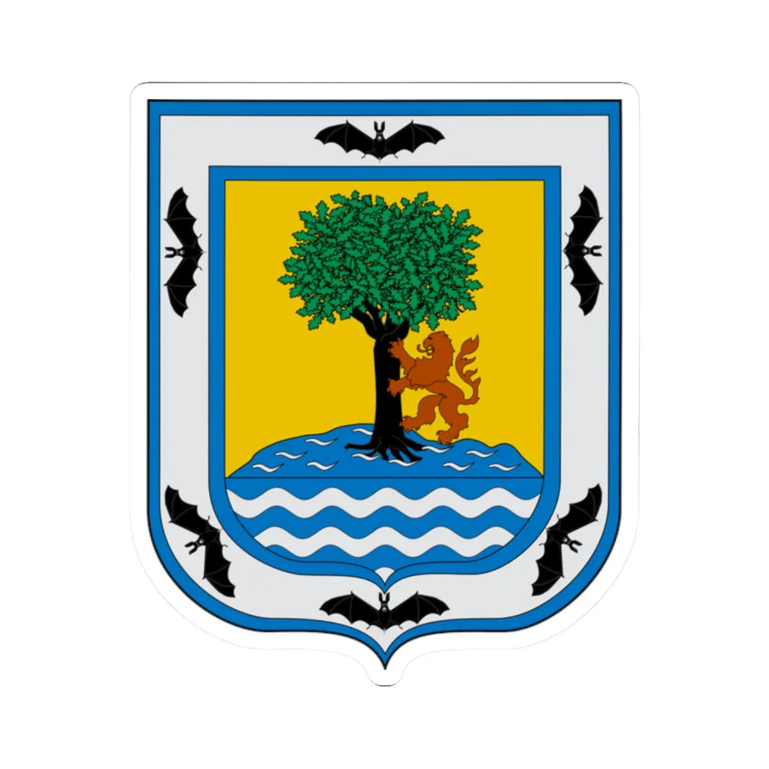 Escudo de Santa Fe de Antioquía (Colombia) (Coat of Arms) STICKER Vinyl Kiss-Cut Decal 2 Inch White - The Sticker Space