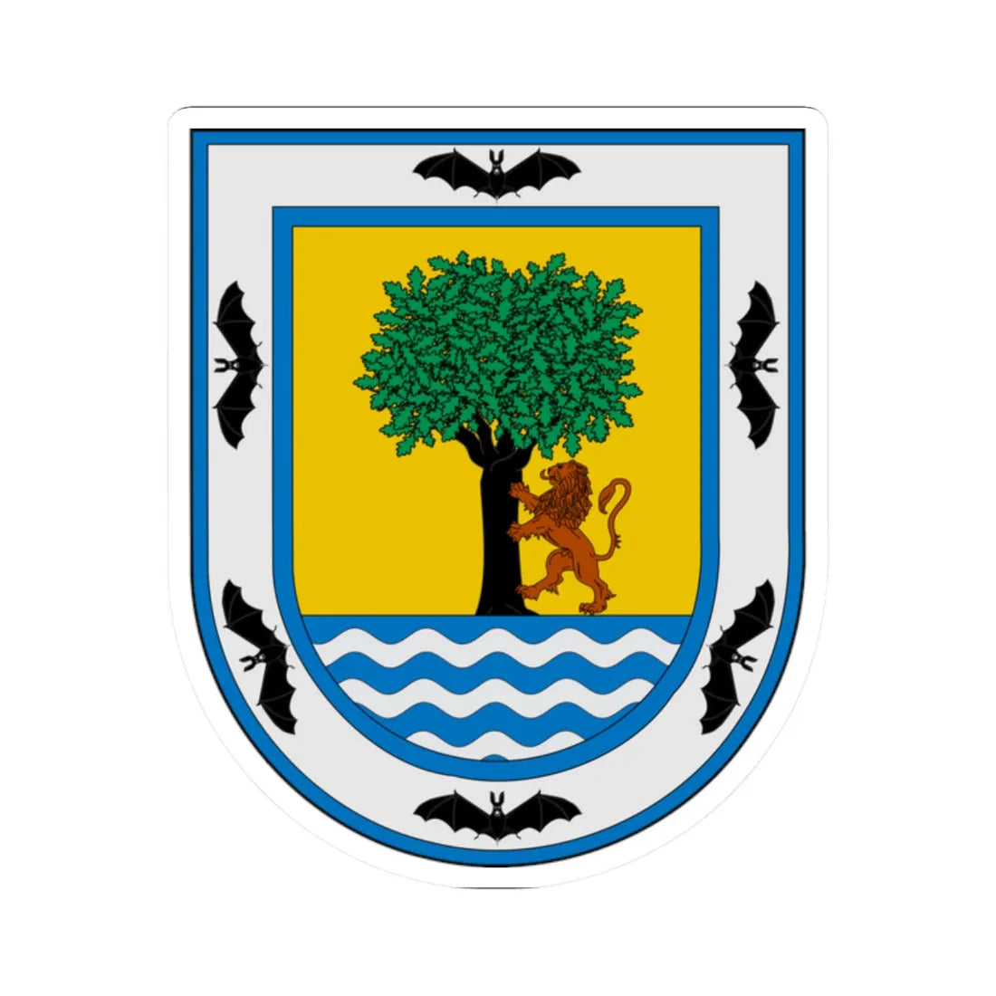 Escudo de Santa Fe de Antioquia (Colombia) (Coat of Arms) STICKER Vinyl Kiss-Cut Decal 2 Inch White - The Sticker Space