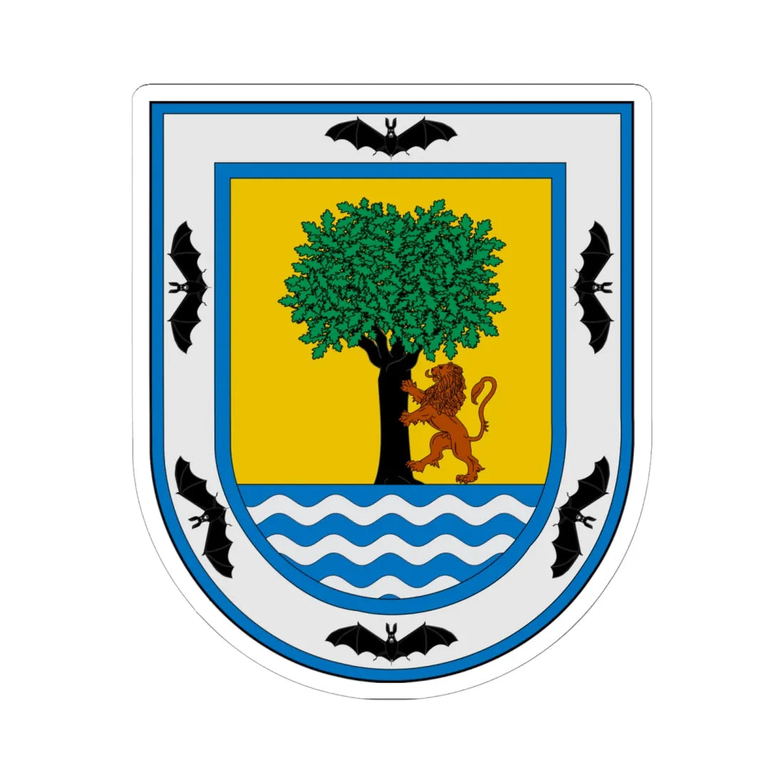 Escudo de Santa Fe de Antioquia (Colombia) (Coat of Arms) STICKER Vinyl Kiss-Cut Decal 6 Inch White - The Sticker Space