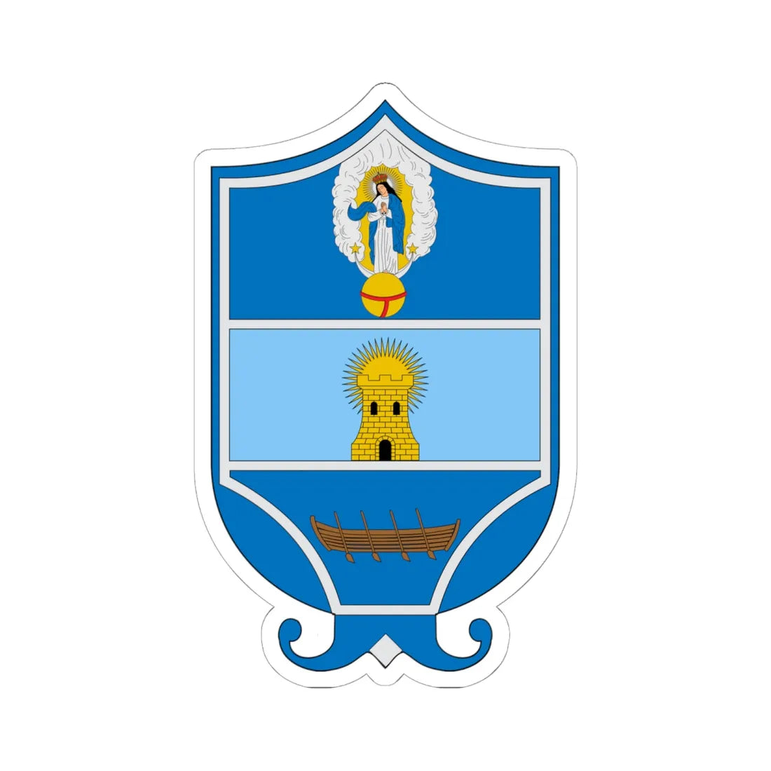 Escudo de Santa Marta Magdalena (Colombia) (Coat of Arms) STICKER Vinyl Kiss-Cut Decal 6 Inch White - The Sticker Space