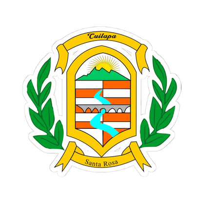 Escudo de Santa Rosa y Cuilapa (Guatemala) (Coat of Arms) STICKER Vinyl Kiss-Cut Decal 4 Inch White - The Sticker Space