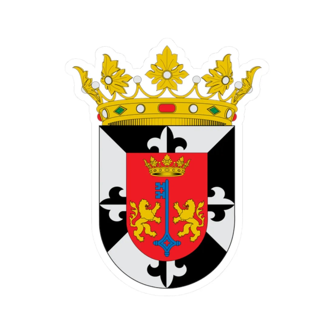 Escudo de Santo Domingo de Guzmán (Dominica) (Coat of Arms) STICKER Vinyl Kiss-Cut Decal 2 Inch White - The Sticker Space