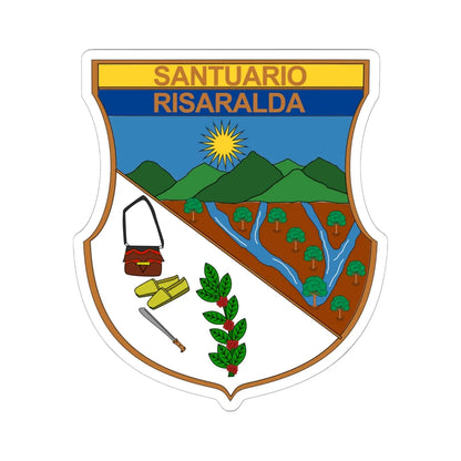 Escudo de Santuario - Risaralda (Colombia) (Coat of Arms) STICKER Vinyl Kiss-Cut Decal 6 Inch White - The Sticker Space