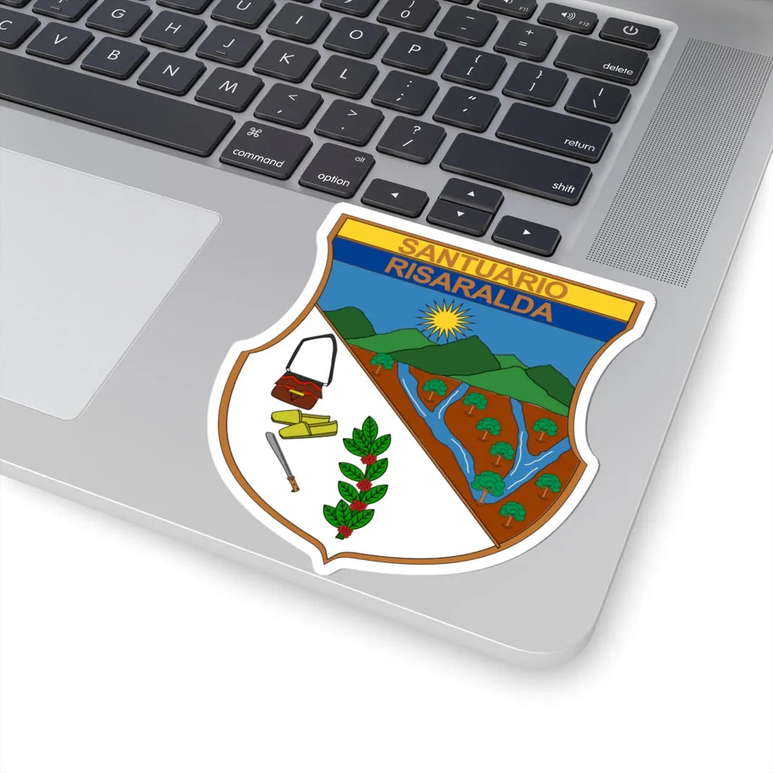 Escudo de Santuario - Risaralda (Colombia) (Coat of Arms) STICKER Vinyl Kiss-Cut Decal - The Sticker Space