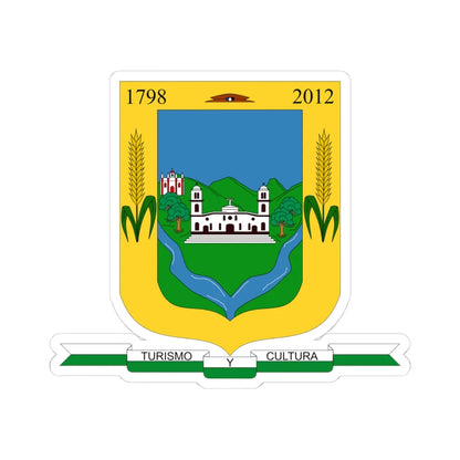 Escudo de Silvia - Cauca (Colombia) (Coat of Arms) STICKER Vinyl Kiss-Cut Decal 4 Inch White - The Sticker Space